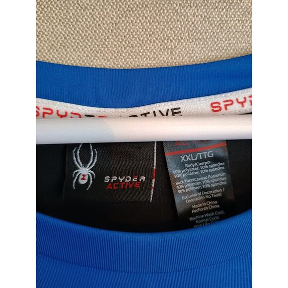 Spyder Shirt Men 2XL Blue Active Proweb Base Layer Outdoors Performance Pullover - Picture 6 of 8